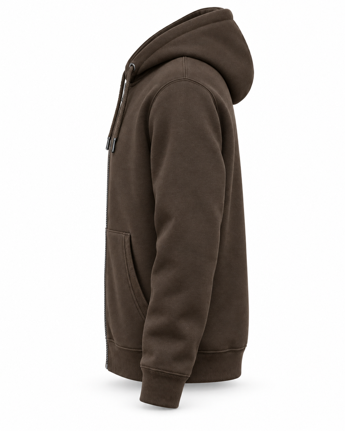 Men’s Premium Fleece Zip-Up Hoodie – Chocolate Brown