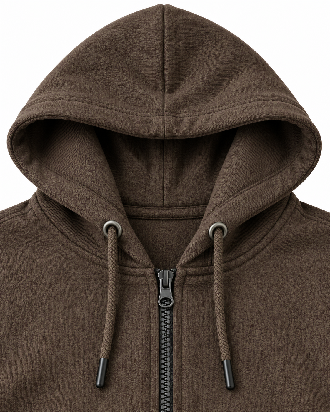 Men’s Premium Fleece Zip-Up Hoodie – Chocolate Brown