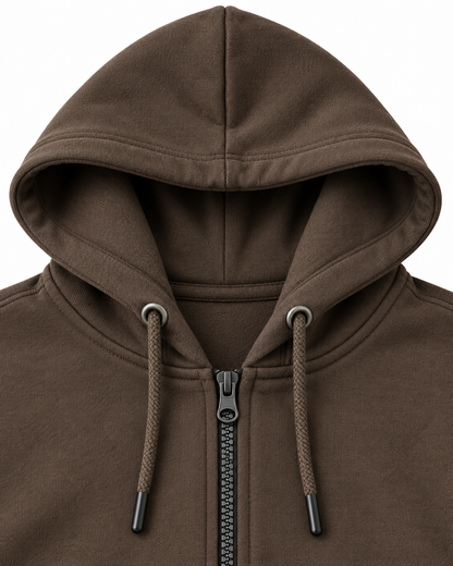 Men’s Premium Fleece Zip-Up Hoodie – Chocolate Brown