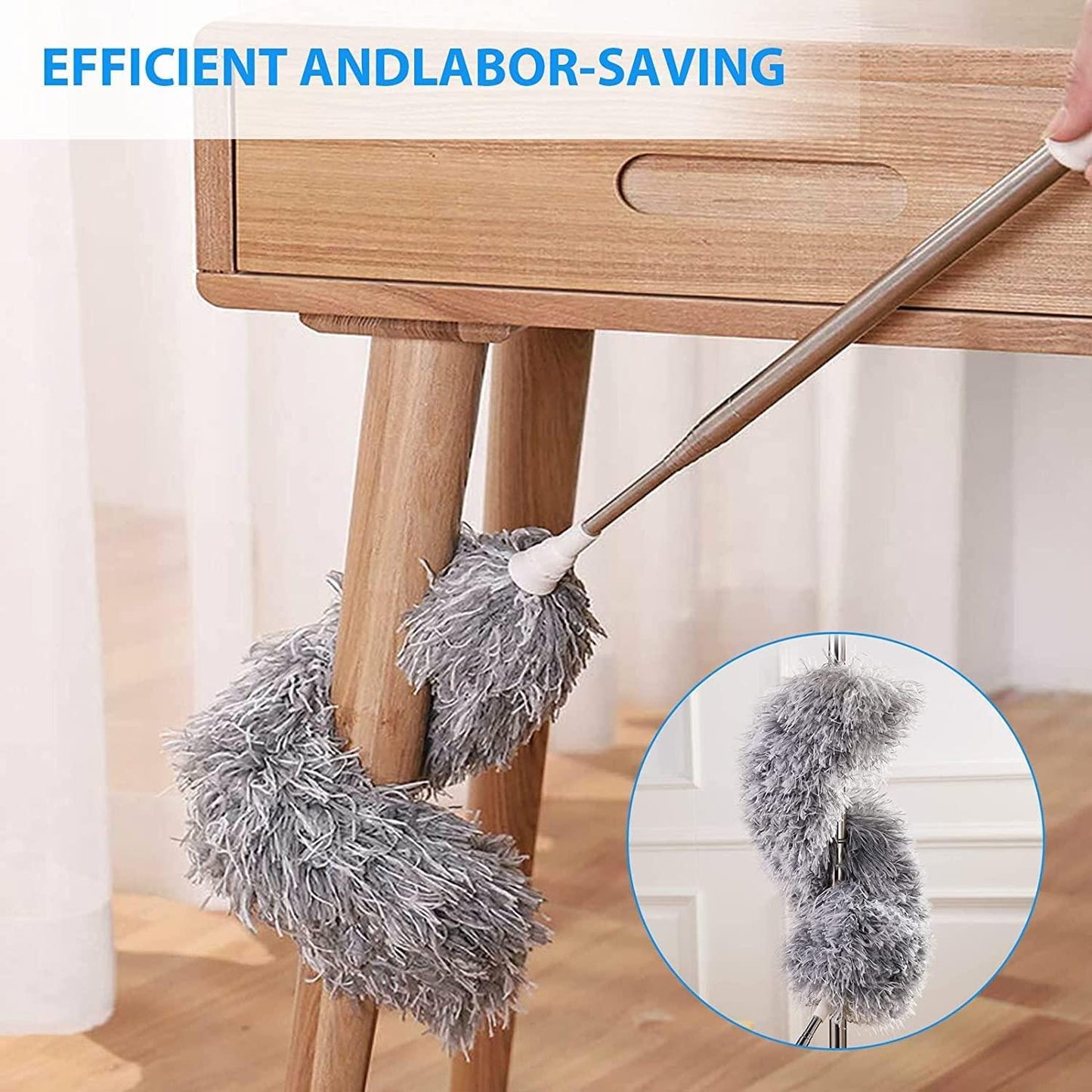 100-Inch Extendable Microfiber Feather Duster – Clean High Places Easily!