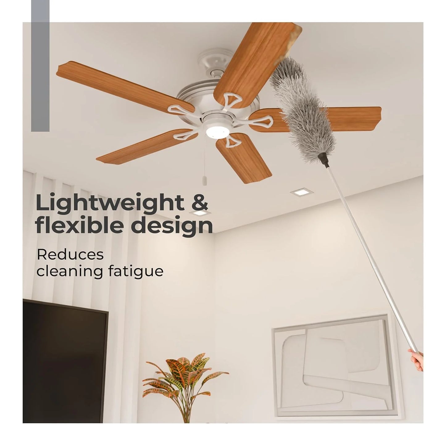 100-Inch Extendable Microfiber Feather Duster – Clean High Places Easily!