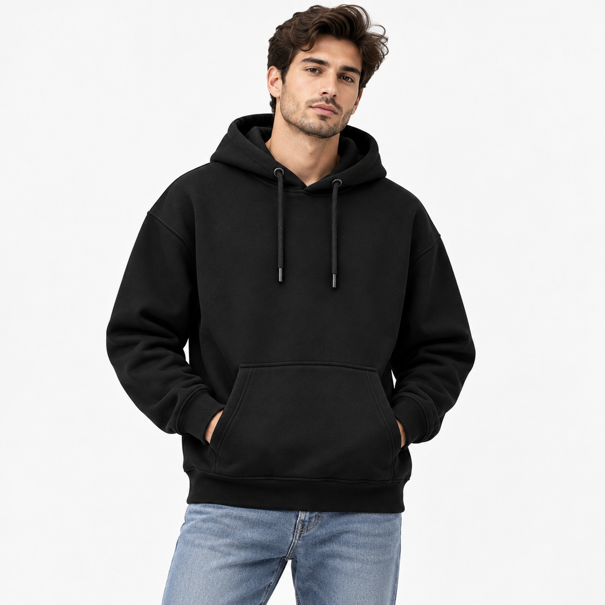 Men’s Premium Fleece Pullover Hoodie – Jet Black