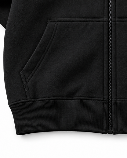 Men’s Premium Fleece Zip-Up Hoodie – Black