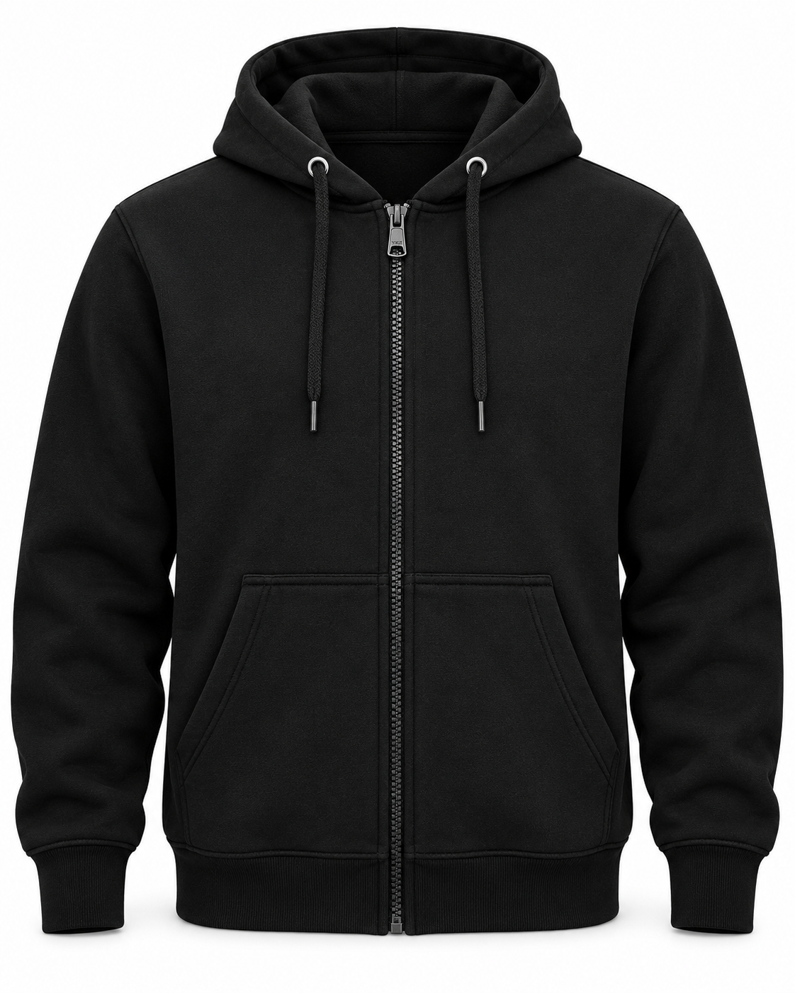 Men’s Premium Fleece Zip-Up Hoodie – Black