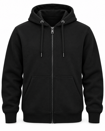 Men’s Premium Fleece Zip-Up Hoodie – Black