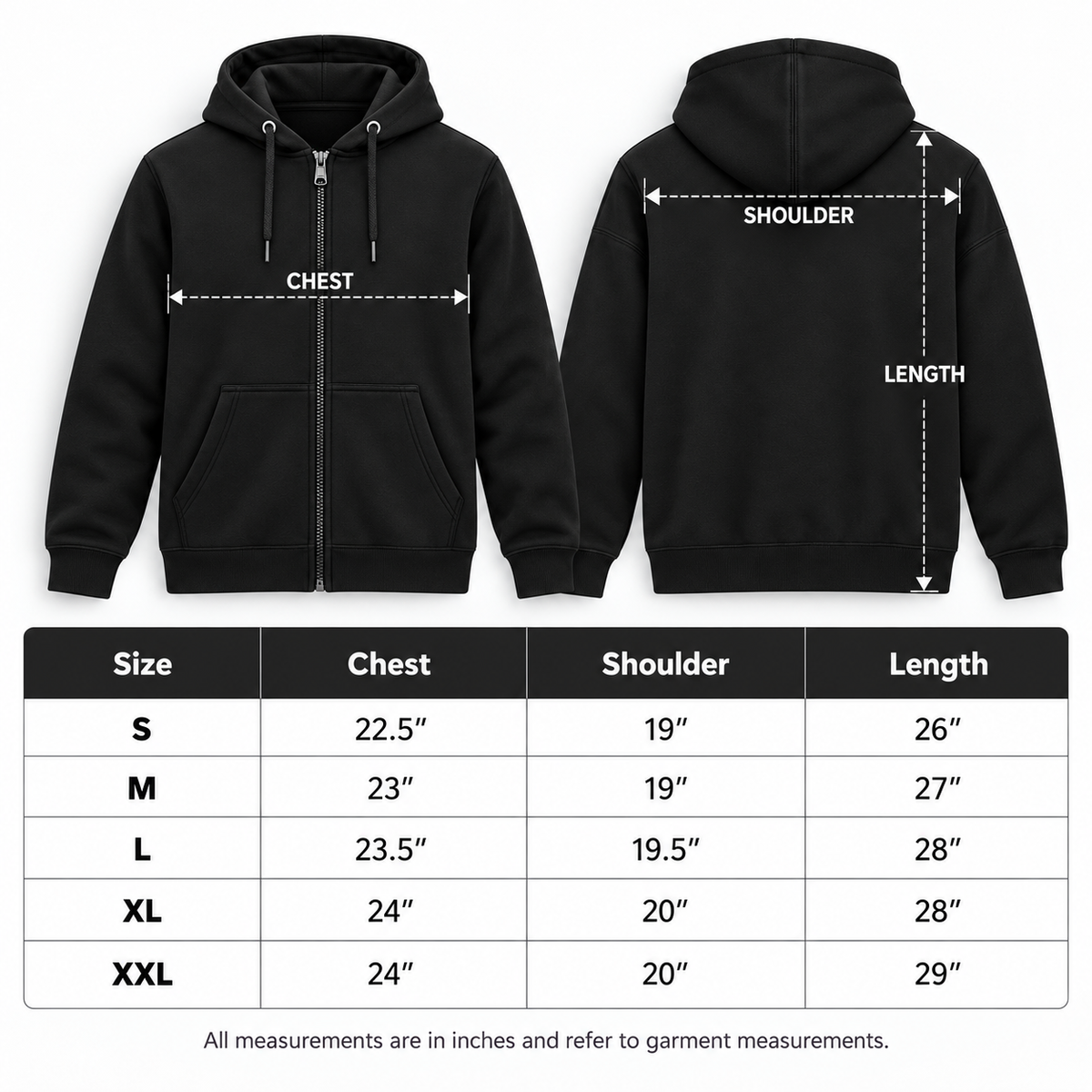 Men’s Premium Fleece Zip-Up Hoodie – Black