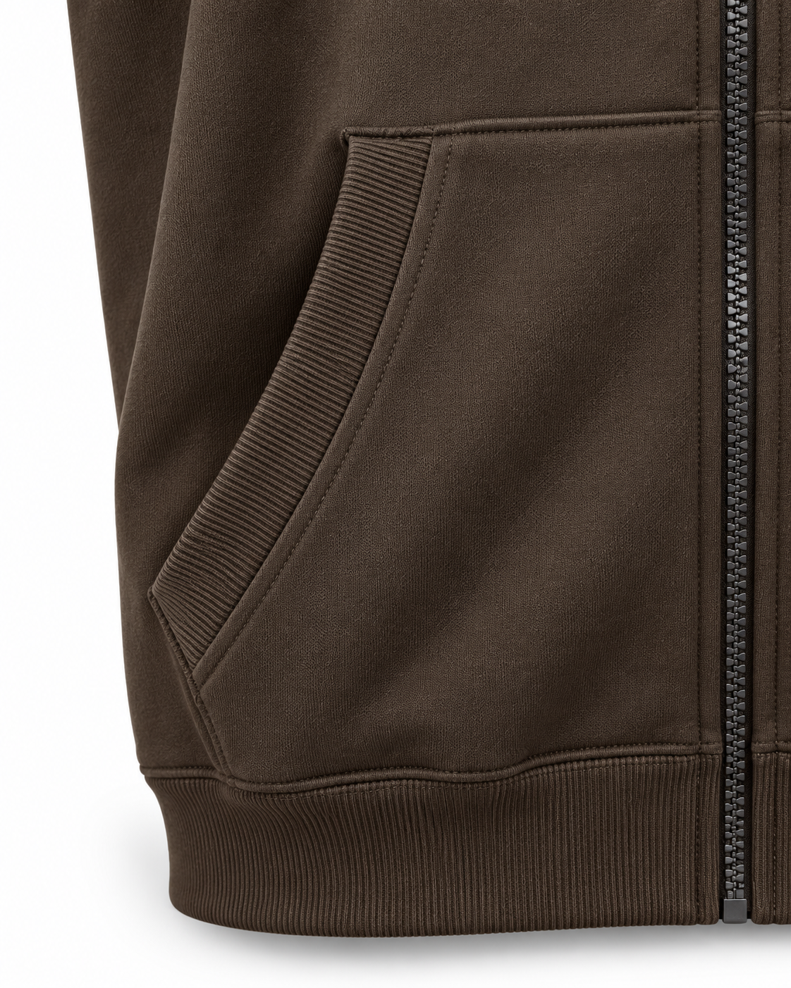 Men’s Premium Fleece Zip-Up Hoodie – Chocolate Brown