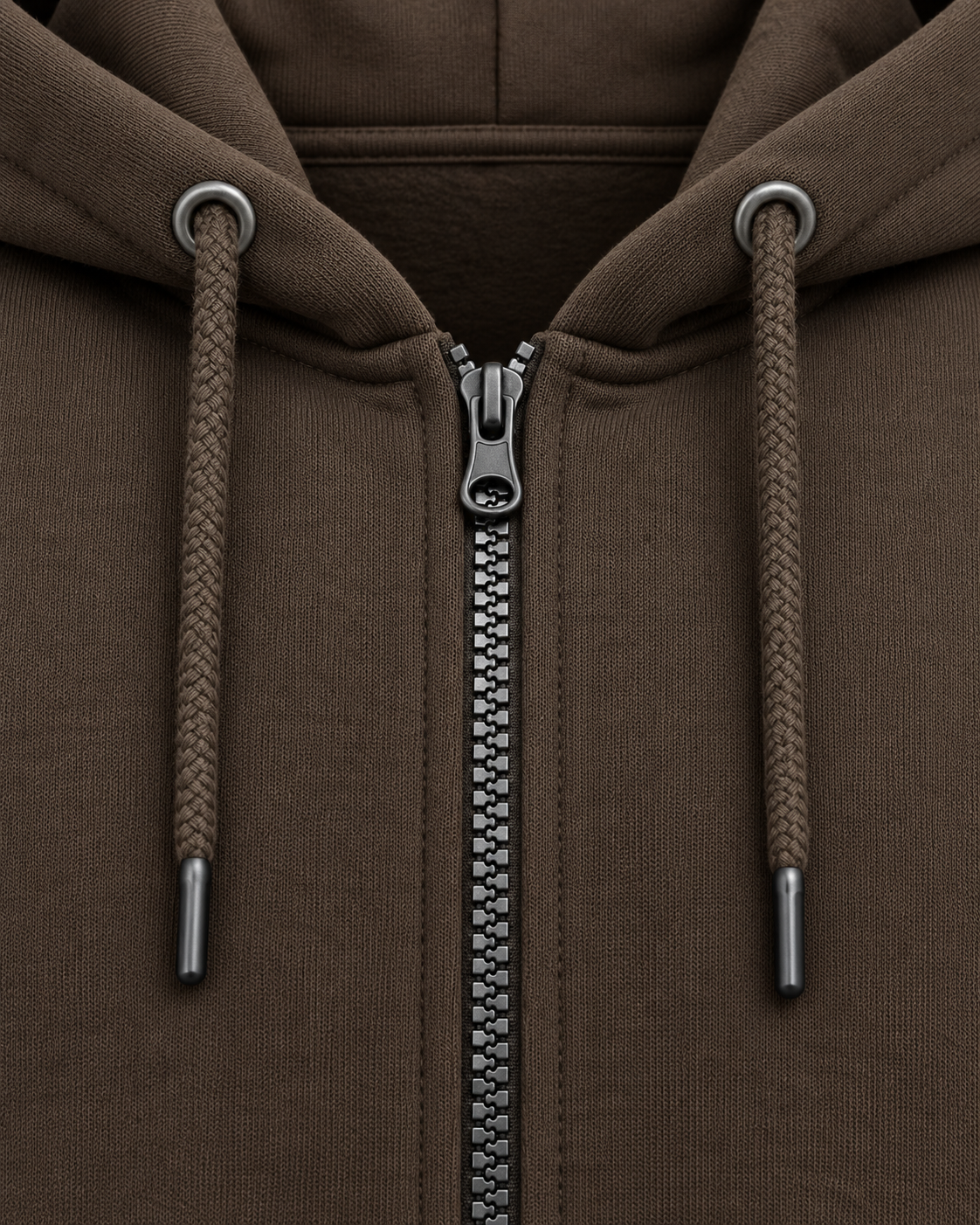 Men’s Premium Fleece Zip-Up Hoodie – Chocolate Brown