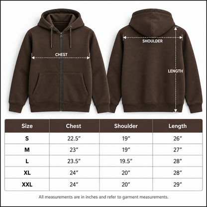 Men’s Premium Fleece Zip-Up Hoodie – Chocolate Brown