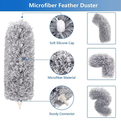 100-Inch Extendable Microfiber Feather Duster – Clean High Places Easily!